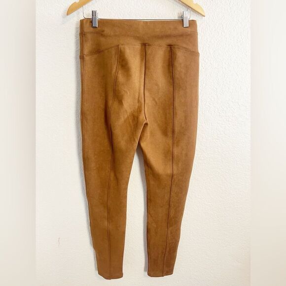 Spanx Faux Suede Leggings Rich Caramel Stretch High Rise. NWT. Large - Picture 8 of 14